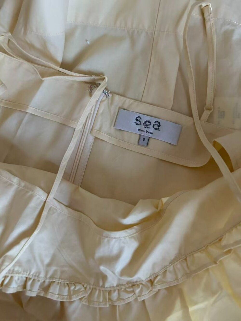 Sea New York Lisette Midi Dress US6 Light Yellow - Picture 7 of 8